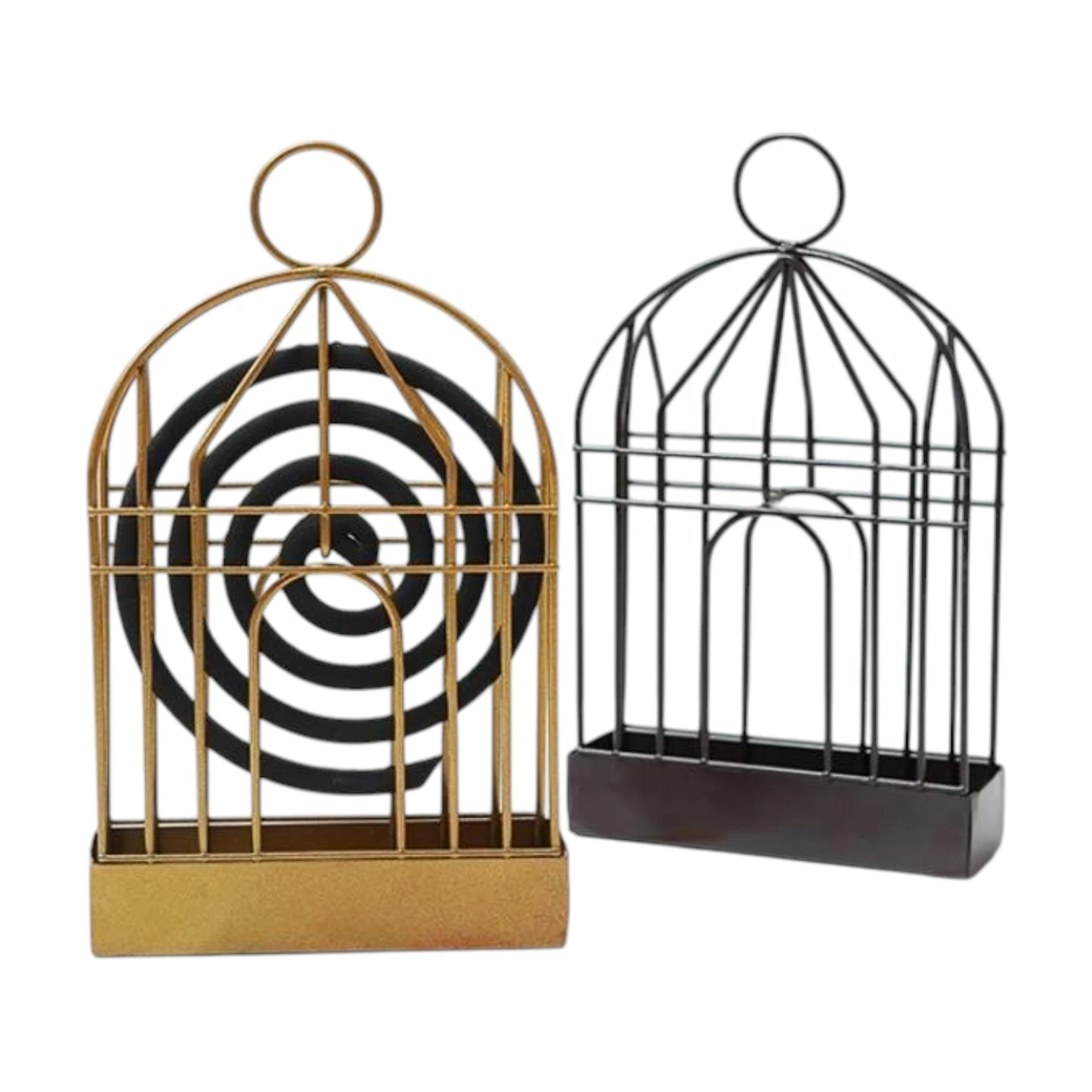 Birdcage Shape Mosquito Coil Holder Stand with Ash Catcher - Image 3